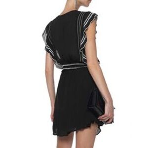 Ottie Ruffle-trimmed Embroidered Georgette Mini Dress